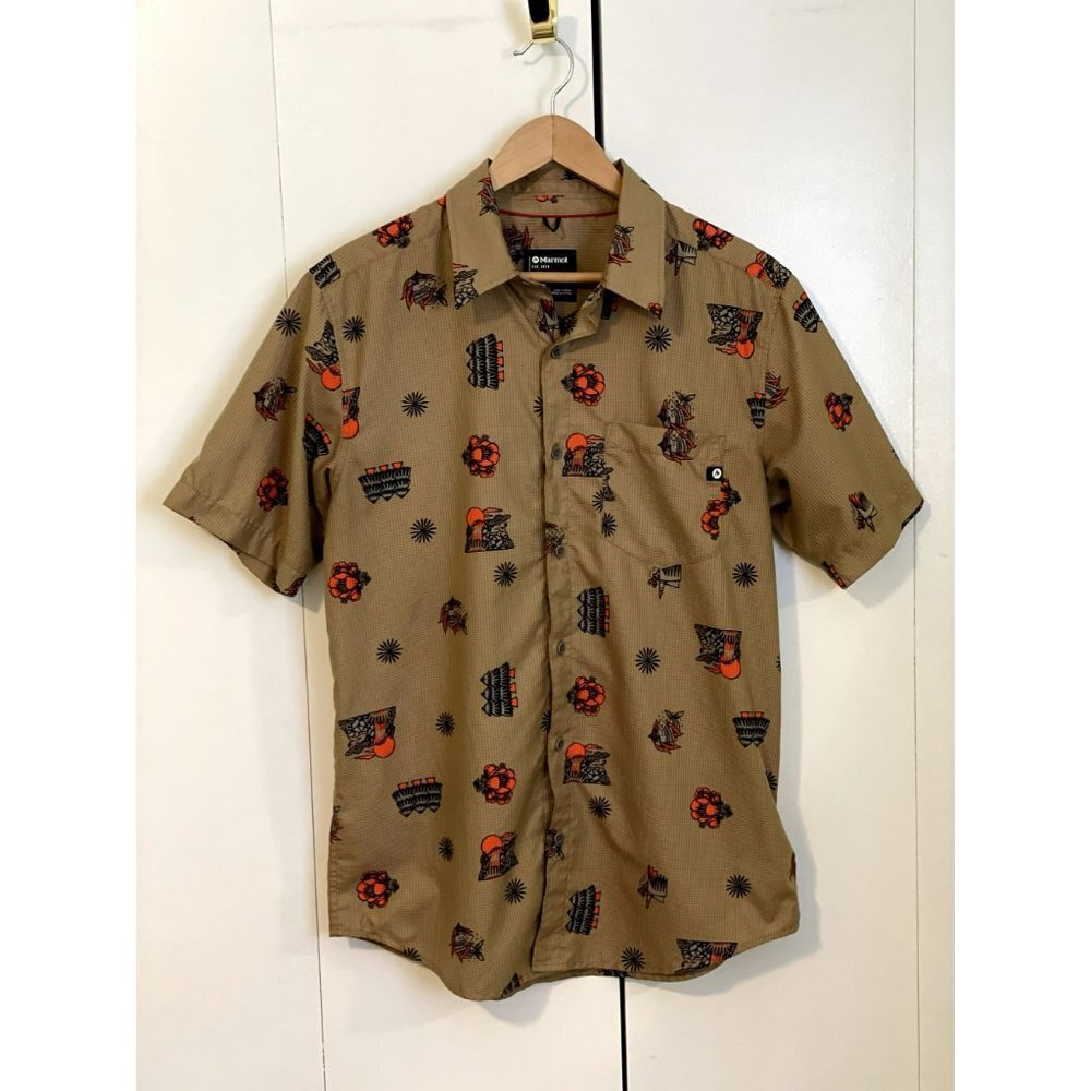 Marmot Syrocco Short Sleeve Shetland DJ Javier Men's Shirt Size M - Picture 3 of 12